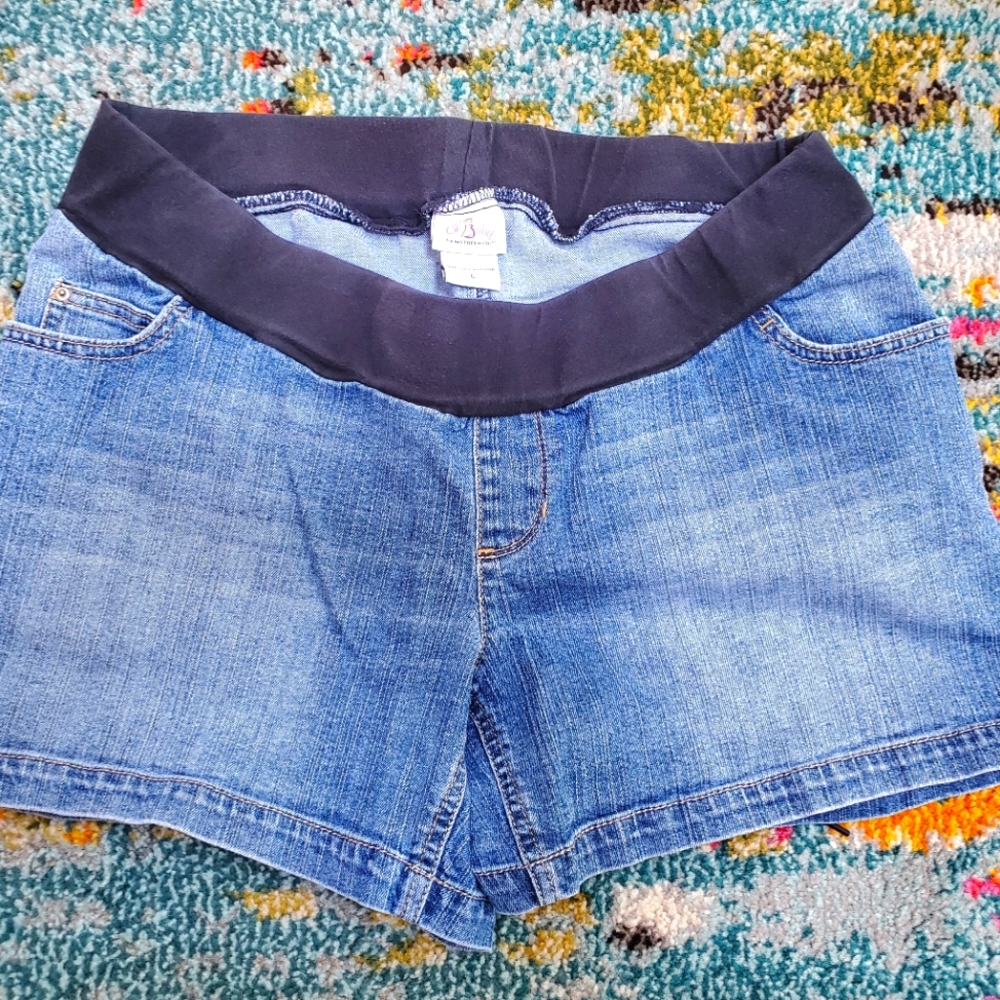 Oh Baby Motherhood Maternity Denim Shorts  - Sz L